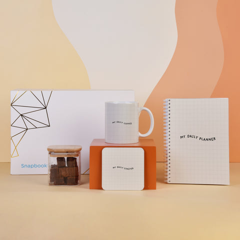 Notebook, Mug, Coaster & Jar of Chocolates