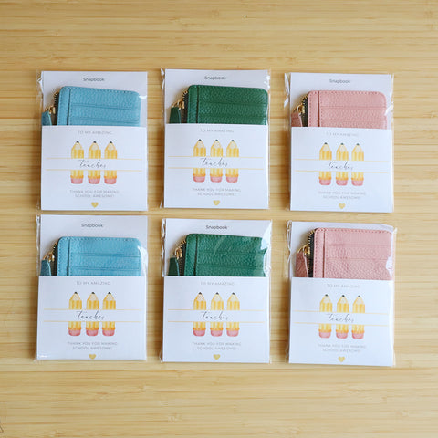 Set of 6 Zipper Wallets