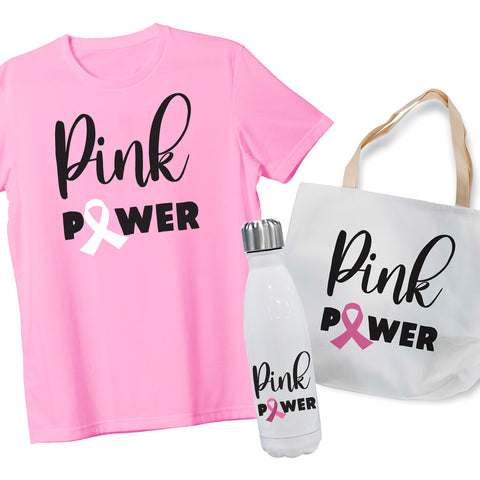 Pink T-Shirt, Tote Bag & Steel Bottle