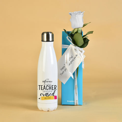 Steel Bottle with Rose